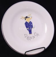 Pottery Barn REINDEER Cocktail/Dessert/Salad Plate DONNER - NEW